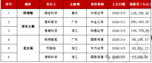 IPO审核按下“快进键”，6家科技企业密集上会，惠康科技迎“二次大考”